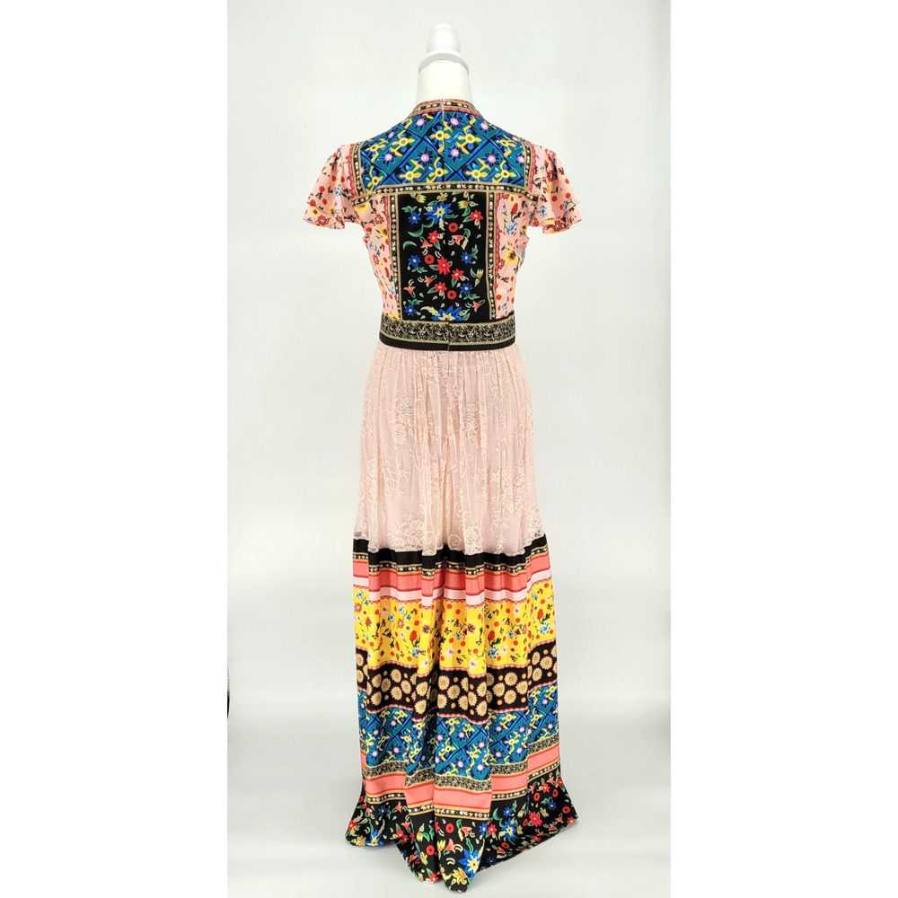 Vicky and Lucas Boho Multicolor Maxi Tiered Dress Size S Prairie Artsy Eclectic - Picture 6 of 11